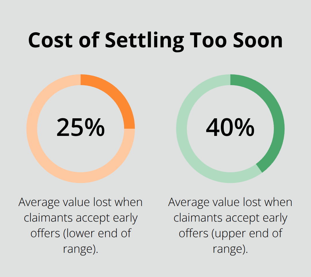 Average claim value lost by accepting early settlement offers - California injury claim guidance