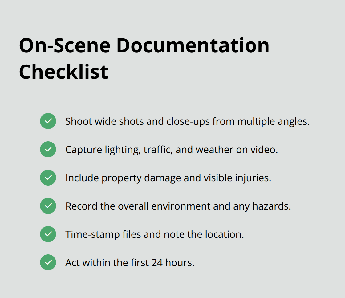 Checklist of immediate documentation steps to capture after an injury in California