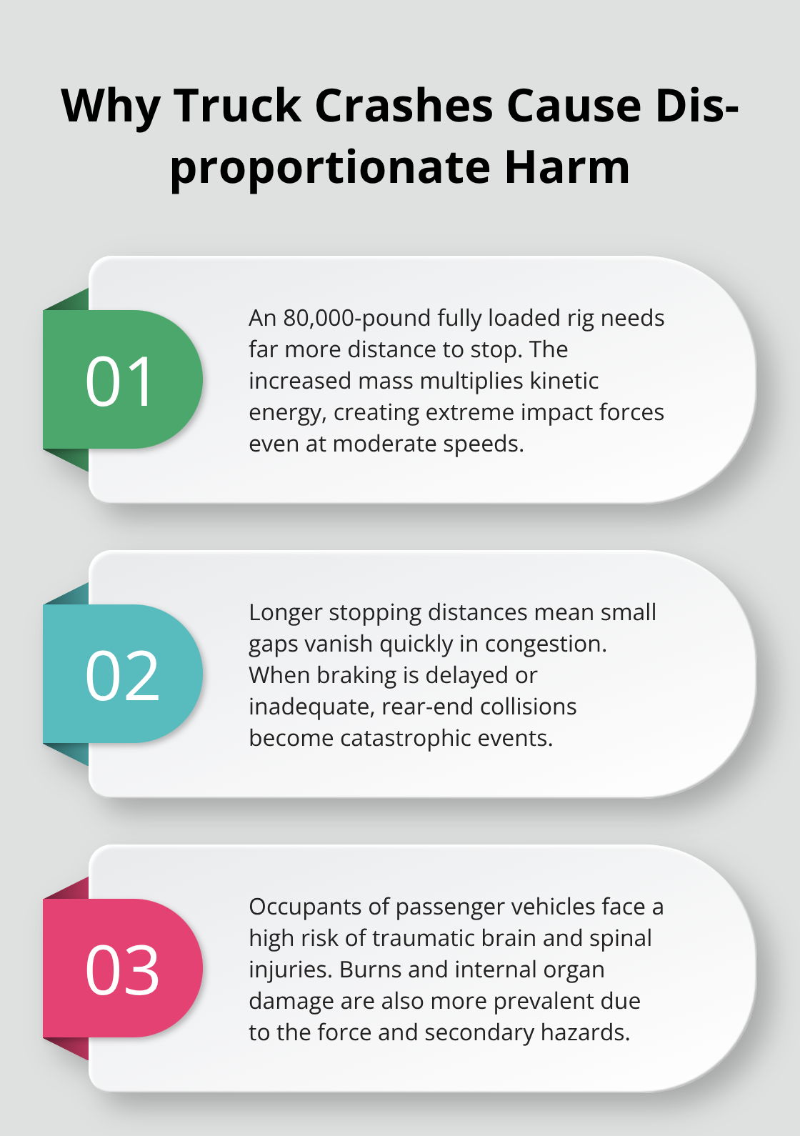 Three key reasons commercial truck crashes cause more severe outcomes than car accidents - Commercial truck attorney Sacramento