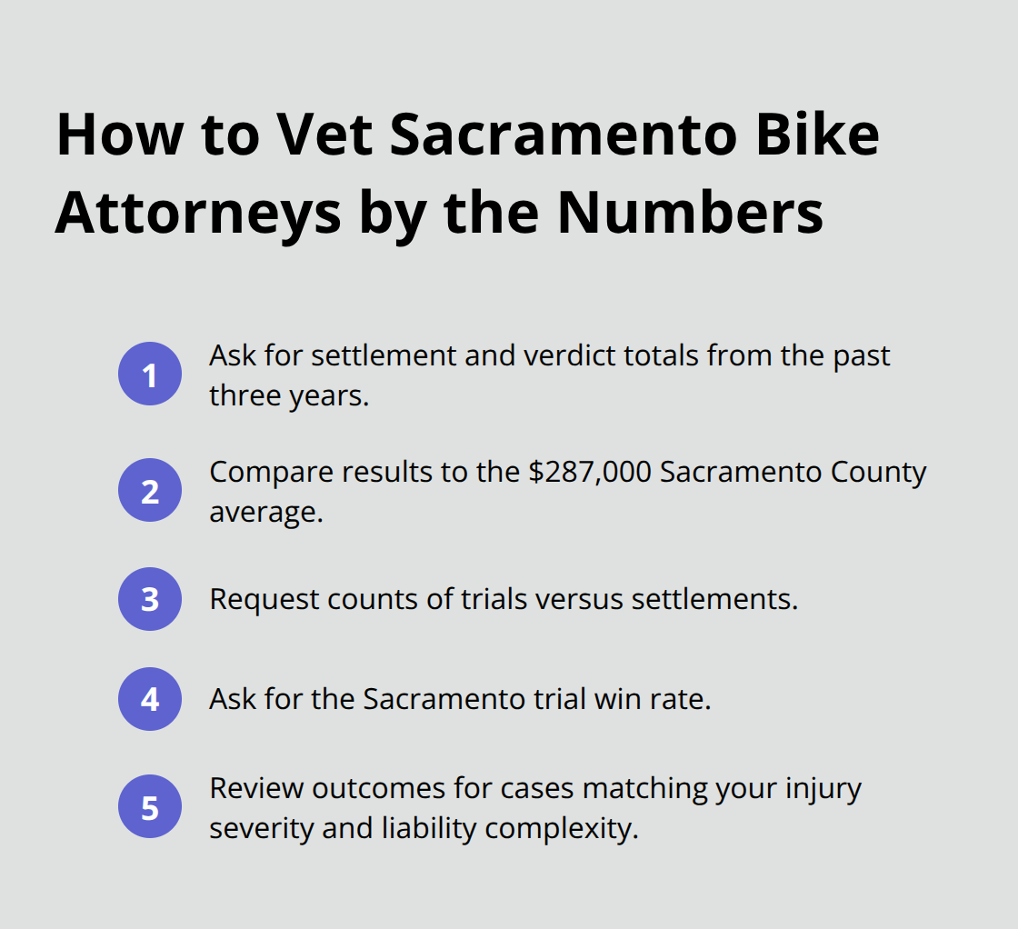 Compact checklist of case metrics to request and compare against local benchmarks. - Sacramento bike accident attorney
