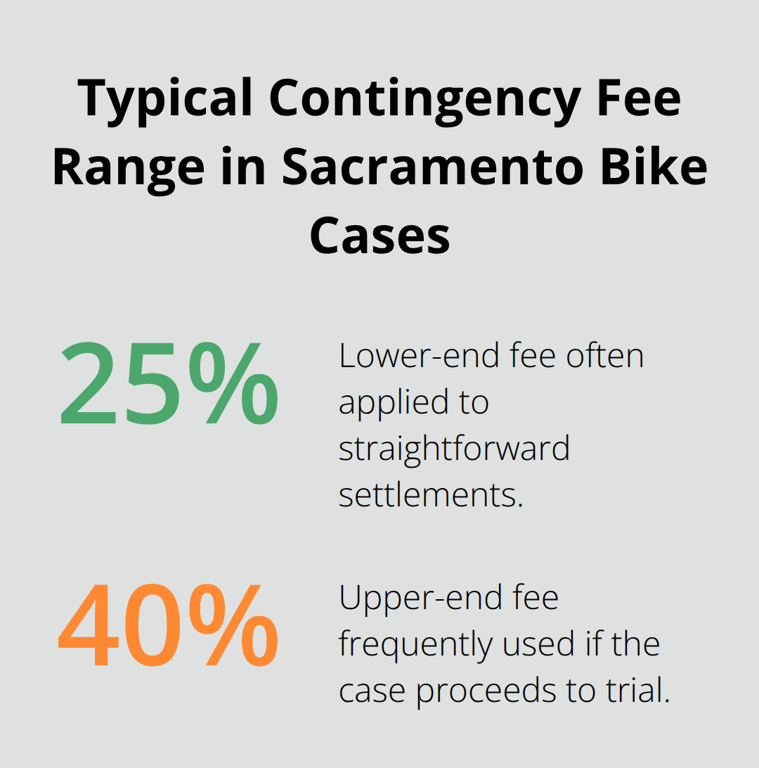 Percentage range of common contingency fees for Sacramento bike accident claims. - Sacramento bike accident attorney