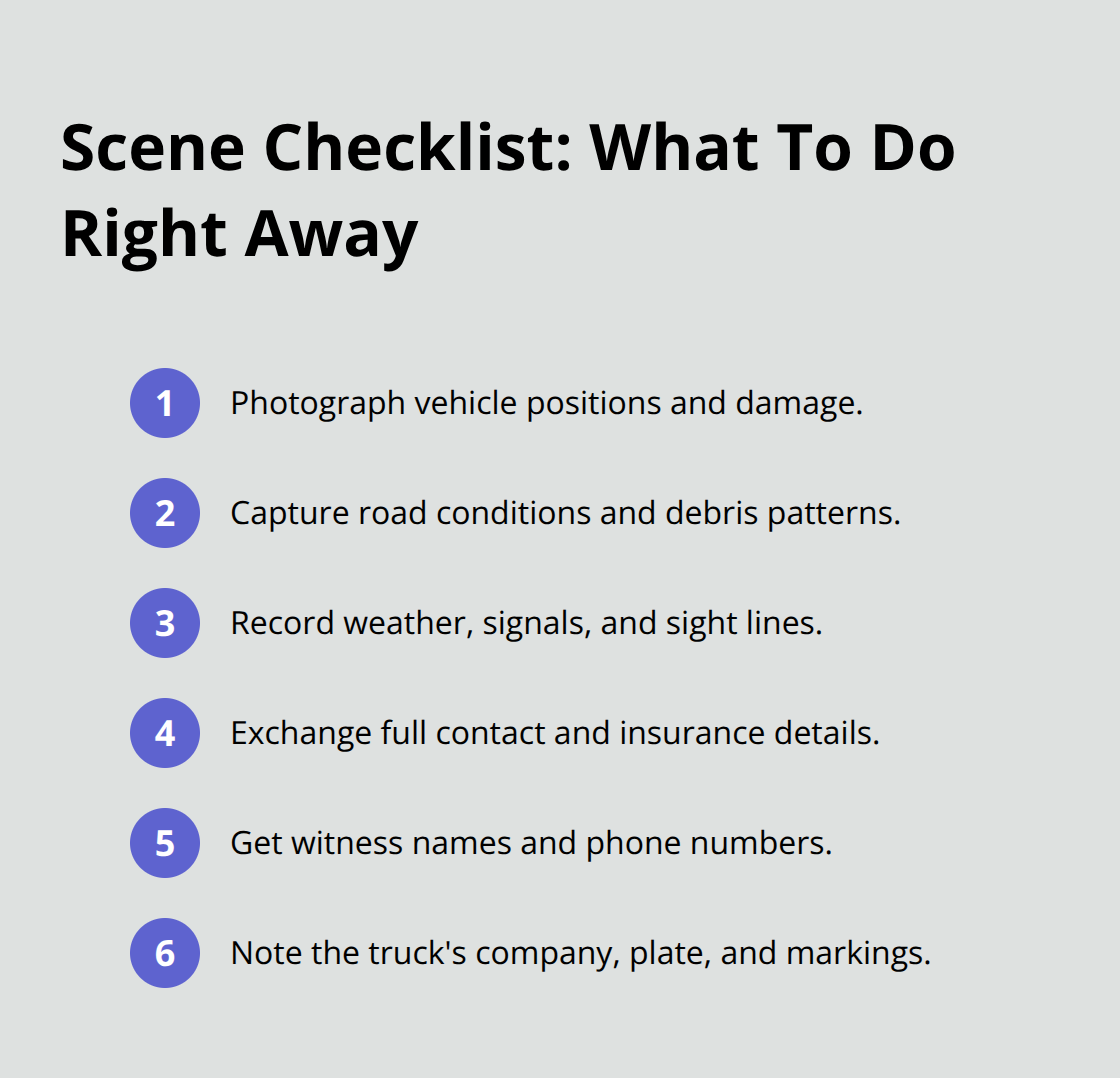 Six quick steps to document the scene and protect your claim - Sacramento county truck injury