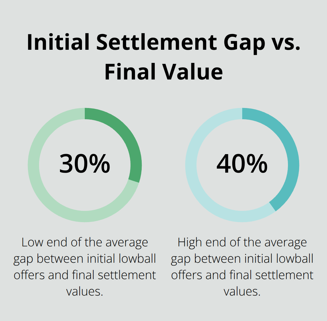 Range showing how initial insurance offers compare to final settlements - Sacramento county vehicle attorney