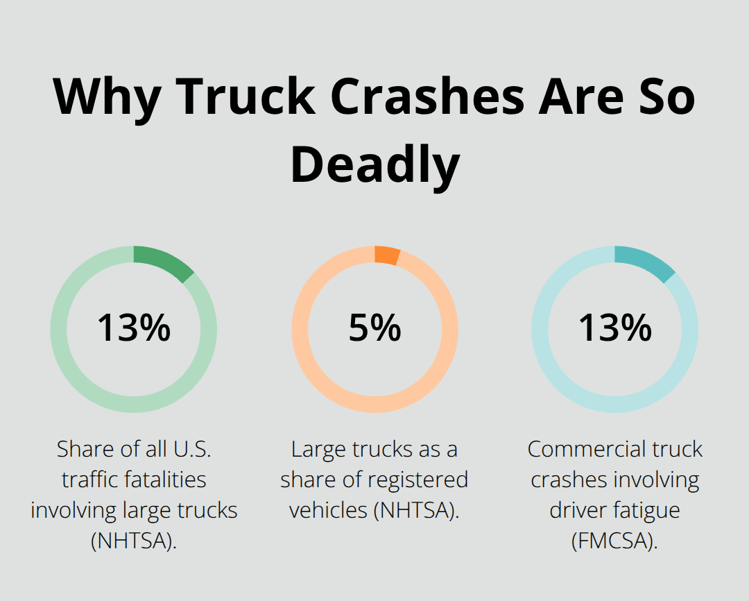 Key percentages showing why truck accidents have outsized fatal impacts - Sacramento truck accident attorney