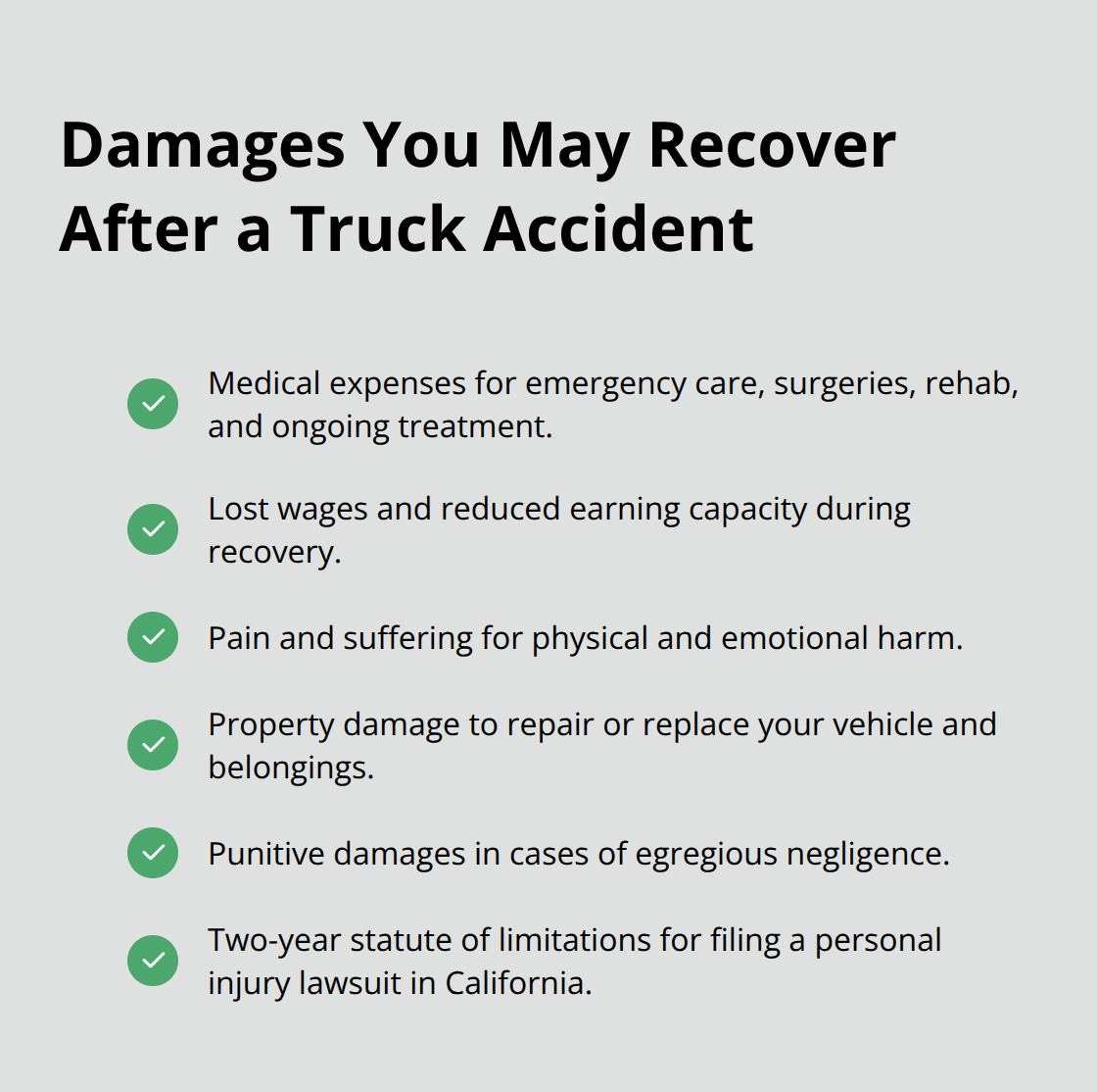 Key compensation categories in Sacramento County truck claims - Sacramento truck accident claims