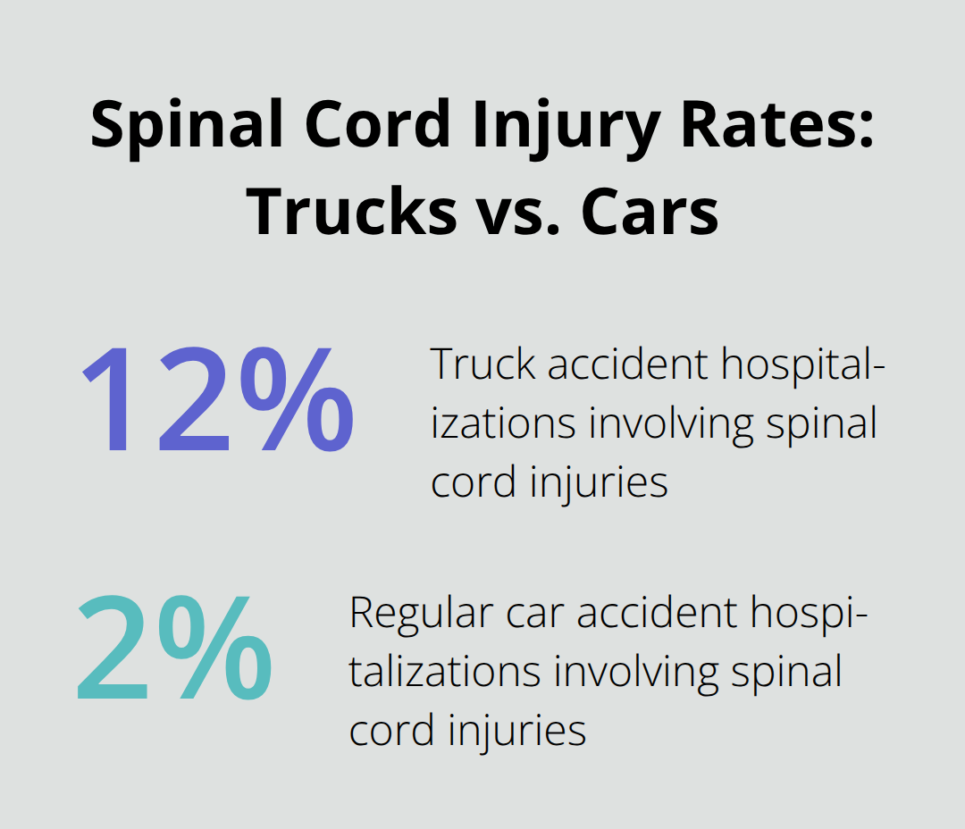 Comparison of spinal cord injury rates in truck vs. car accidents - Sacramento truck accident guidance